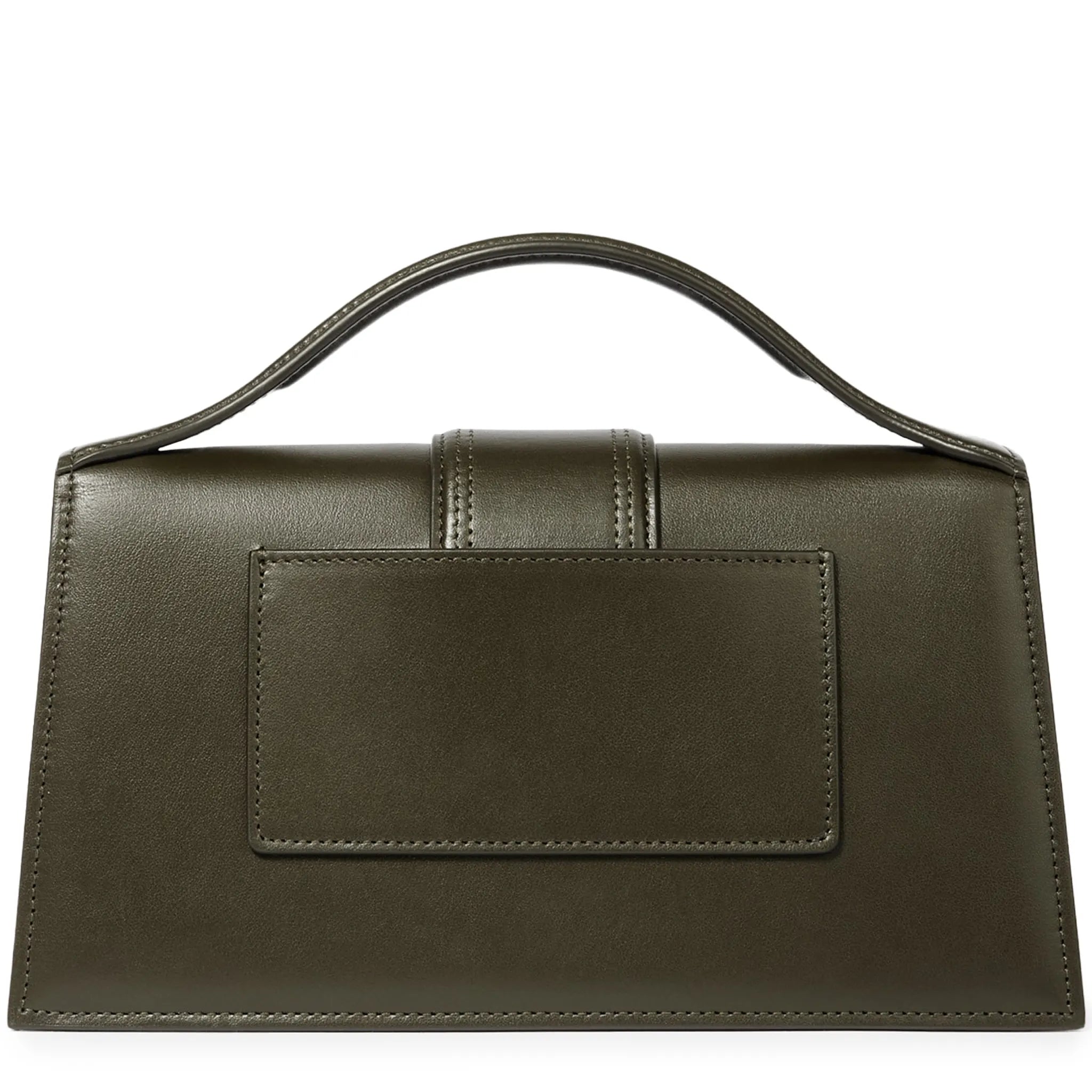 Back View of Jacquemus Large Bambino Dark Khaki Crossbody Bag BAW00007AC01C02580